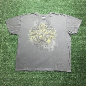VTG Y2K Diamond Crown Cigars Graphic T-Shirt Mens Gray Distressed Crest Logo T